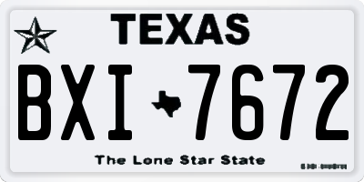 TX license plate BXI7672