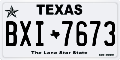 TX license plate BXI7673