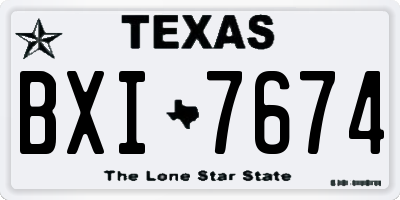 TX license plate BXI7674