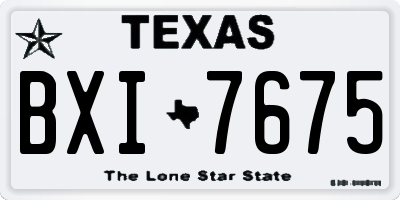 TX license plate BXI7675