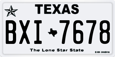 TX license plate BXI7678