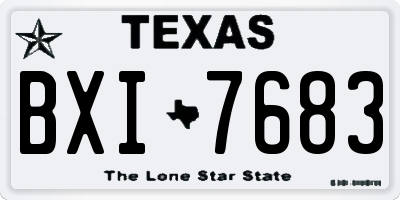 TX license plate BXI7683