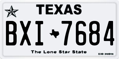 TX license plate BXI7684
