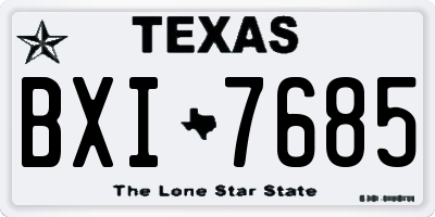 TX license plate BXI7685