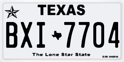 TX license plate BXI7704
