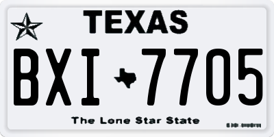 TX license plate BXI7705