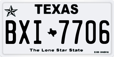 TX license plate BXI7706