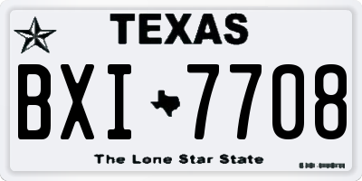 TX license plate BXI7708
