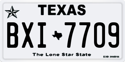 TX license plate BXI7709