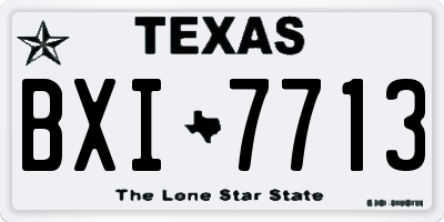 TX license plate BXI7713