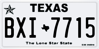 TX license plate BXI7715