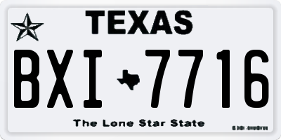 TX license plate BXI7716
