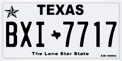TX license plate BXI7717
