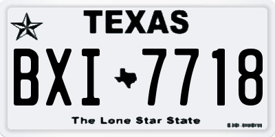 TX license plate BXI7718