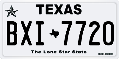 TX license plate BXI7720