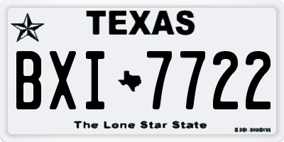 TX license plate BXI7722