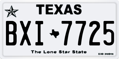 TX license plate BXI7725