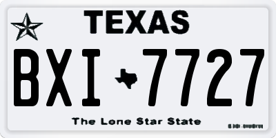TX license plate BXI7727