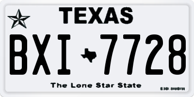 TX license plate BXI7728
