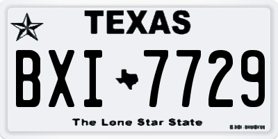 TX license plate BXI7729