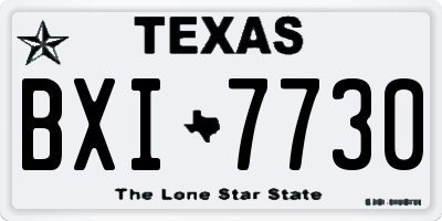 TX license plate BXI7730