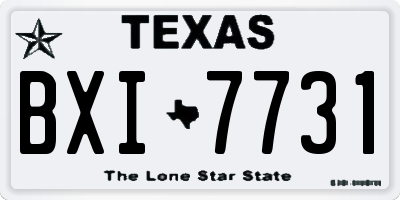 TX license plate BXI7731
