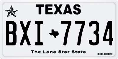 TX license plate BXI7734