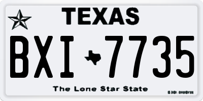 TX license plate BXI7735