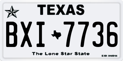 TX license plate BXI7736