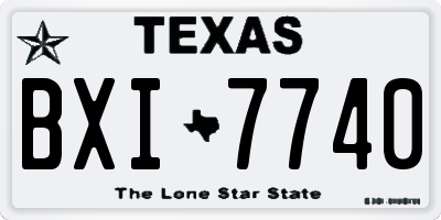 TX license plate BXI7740