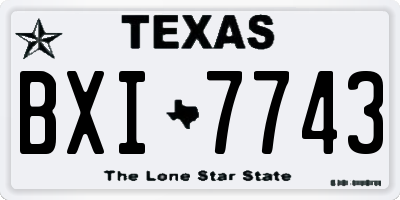 TX license plate BXI7743