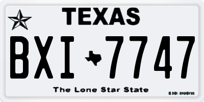 TX license plate BXI7747