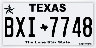 TX license plate BXI7748