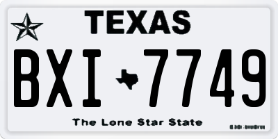 TX license plate BXI7749