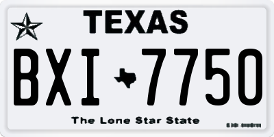 TX license plate BXI7750