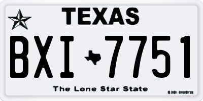 TX license plate BXI7751