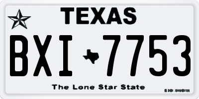 TX license plate BXI7753