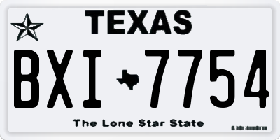 TX license plate BXI7754