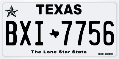 TX license plate BXI7756