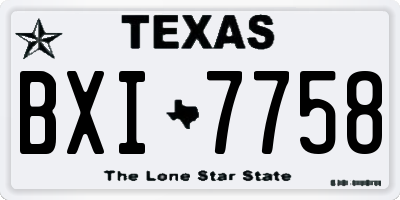 TX license plate BXI7758