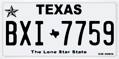 TX license plate BXI7759