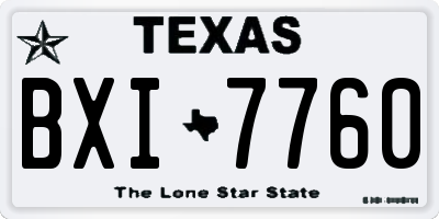 TX license plate BXI7760