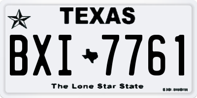 TX license plate BXI7761