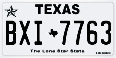 TX license plate BXI7763