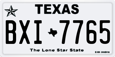 TX license plate BXI7765