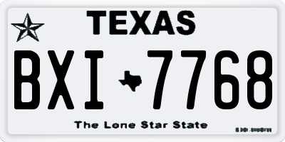 TX license plate BXI7768