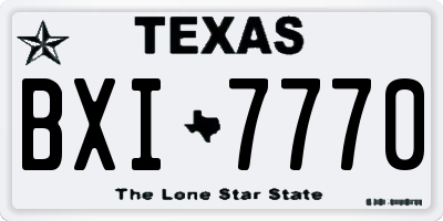 TX license plate BXI7770