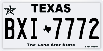 TX license plate BXI7772