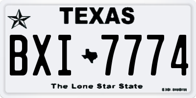 TX license plate BXI7774