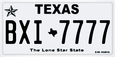 TX license plate BXI7777